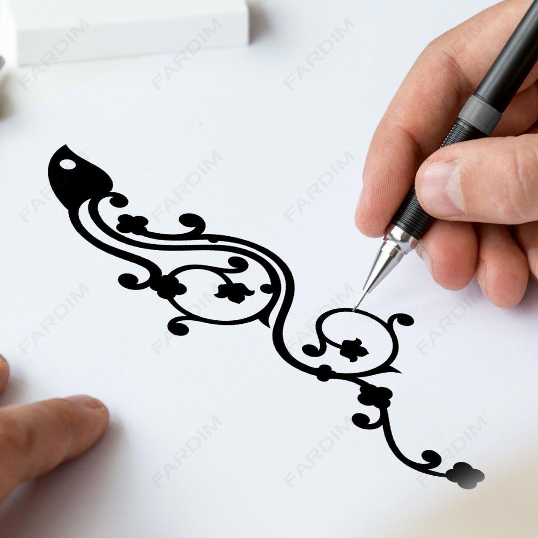 وکتور طرح نگاره گل و مرغ کد A132450